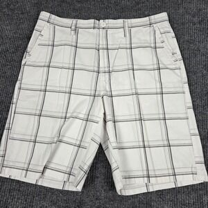 Tony Hawk Mens White Plaid Flat Front Cotton Skate Shorts Size‎ 36 HKD42820-05
